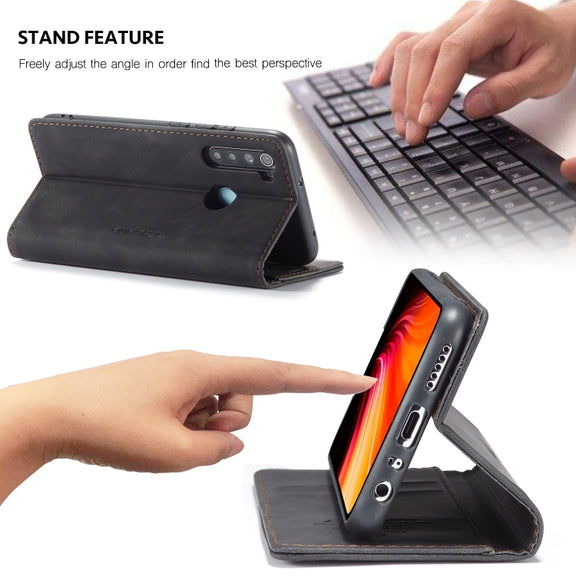 For Xiaomi Redmi Note 8 CaseMe-013 Multifunctional Horizontal Flip Leather Case with Card Slot & Holder & Wallet(Black)