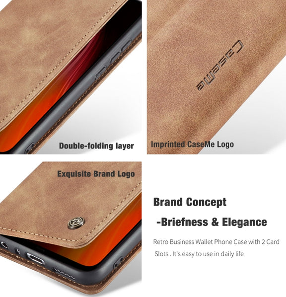 For Xiaomi Redmi Note 8 CaseMe-013 Multifunctional Horizontal Flip Leather Case with Card Slot & Holder & Wallet(Brown)