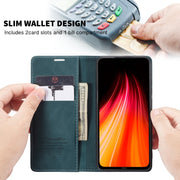 For Xiaomi Redmi Note 8 CaseMe-013 Multifunctional Horizontal Flip Leather Case with Card Slot & Holder & Wallet(Blue)