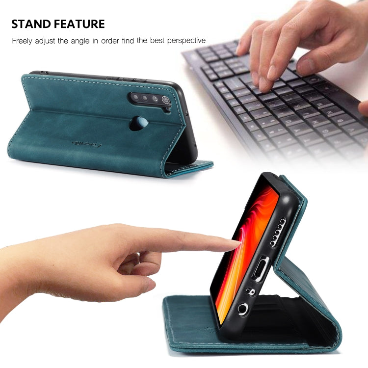 For Xiaomi Redmi Note 8 CaseMe-013 Multifunctional Horizontal Flip Leather Case with Card Slot & Holder & Wallet(Blue)
