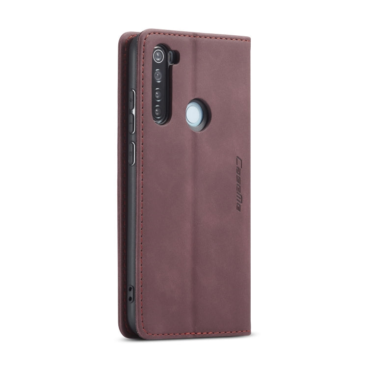 For Xiaomi Redmi Note 8 CaseMe-013 Multifunctional Horizontal Flip Leather Case with Card Slot & Holder & Wallet(Wine Red)