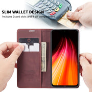 For Xiaomi Redmi Note 8 CaseMe-013 Multifunctional Horizontal Flip Leather Case with Card Slot & Holder & Wallet(Wine Red)
