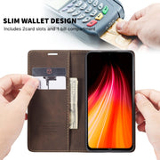 For Xiaomi Redmi Note 8 CaseMe-013 Multifunctional Horizontal Flip Leather Case with Card Slot & Holder & Wallet(Coffee)