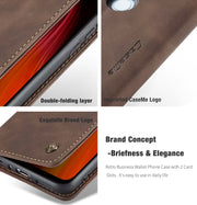 For Xiaomi Redmi Note 8 CaseMe-013 Multifunctional Horizontal Flip Leather Case with Card Slot & Holder & Wallet(Coffee)