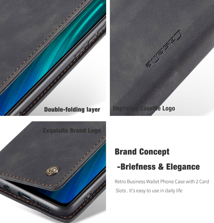 For Xiaomi Redmi Note 8 Pro CaseMe-013 Multifunctional Horizontal Flip Leather Case with Card Slot & Holder & Wallet(Black)