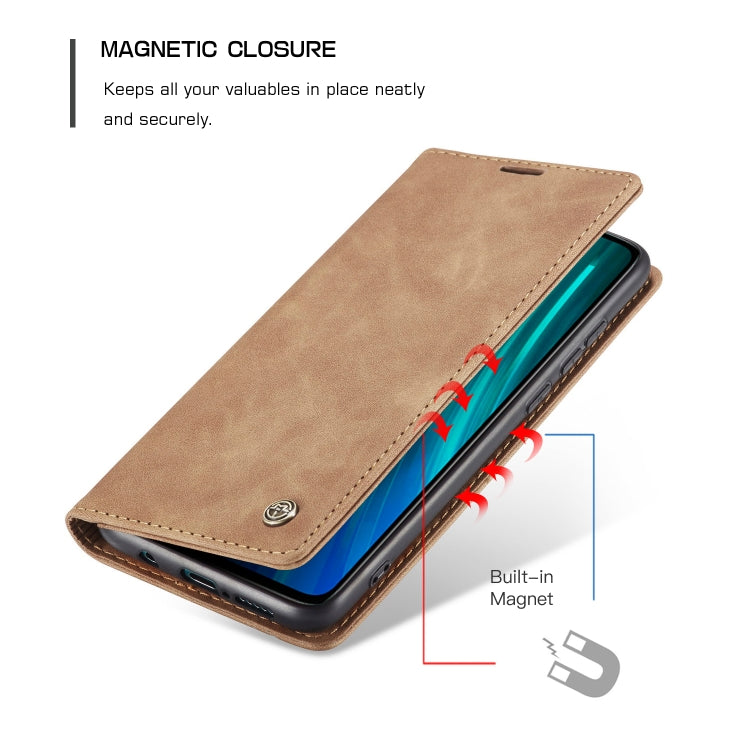 For Xiaomi Redmi Note 8 Pro CaseMe-013 Multifunctional Horizontal Flip Leather Case with Card Slot & Holder & Wallet(Brown)