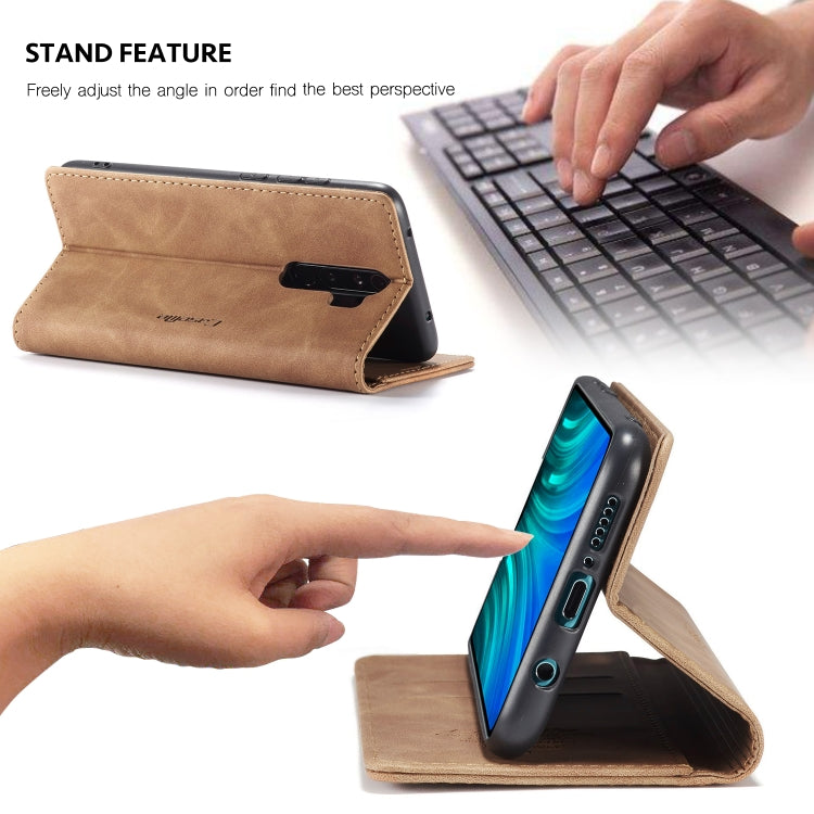 For Xiaomi Redmi Note 8 Pro CaseMe-013 Multifunctional Horizontal Flip Leather Case with Card Slot & Holder & Wallet(Brown)