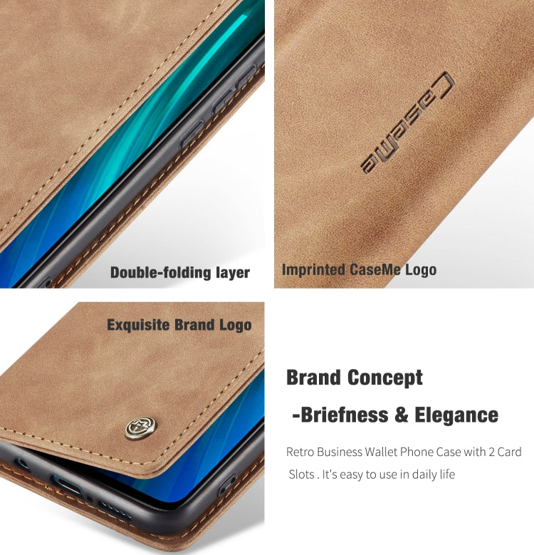 For Xiaomi Redmi Note 8 Pro CaseMe-013 Multifunctional Horizontal Flip Leather Case with Card Slot & Holder & Wallet(Brown)