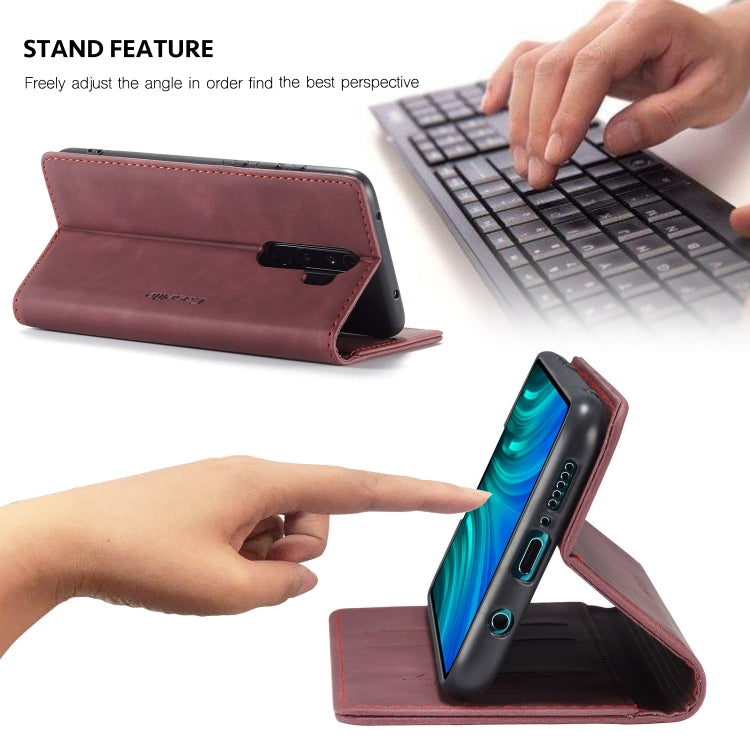 For Xiaomi Redmi Note 8 Pro CaseMe-013 Multifunctional Horizontal Flip Leather Case with Card Slot & Holder & Wallet(Wine Red)