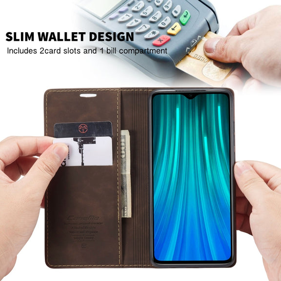 For Xiaomi Redmi Note 8 Pro CaseMe-013 Multifunctional Horizontal Flip Leather Case with Card Slot & Holder & Wallet(Coffee)