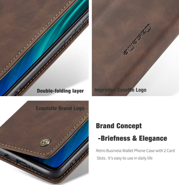 For Xiaomi Redmi Note 8 Pro CaseMe-013 Multifunctional Horizontal Flip Leather Case with Card Slot & Holder & Wallet(Coffee)