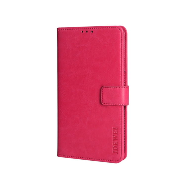 For UMIDIGI A11 Pro Max idewei Crazy Horse Texture Horizontal Flip Leather Case with Holder & Card Slots & Wallet(Rose Red)