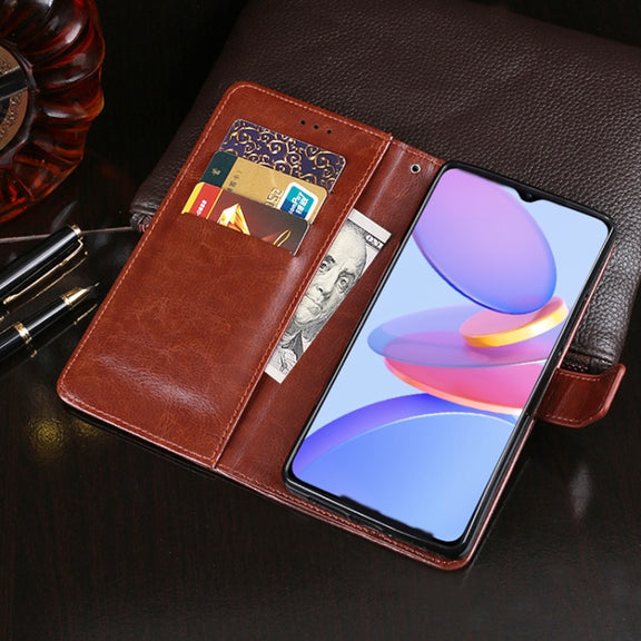 For U-MAGIC 30e idewei Crazy Horse Texture Horizontal Flip Leather Case with Holder & Card Slots & Wallet(Black)