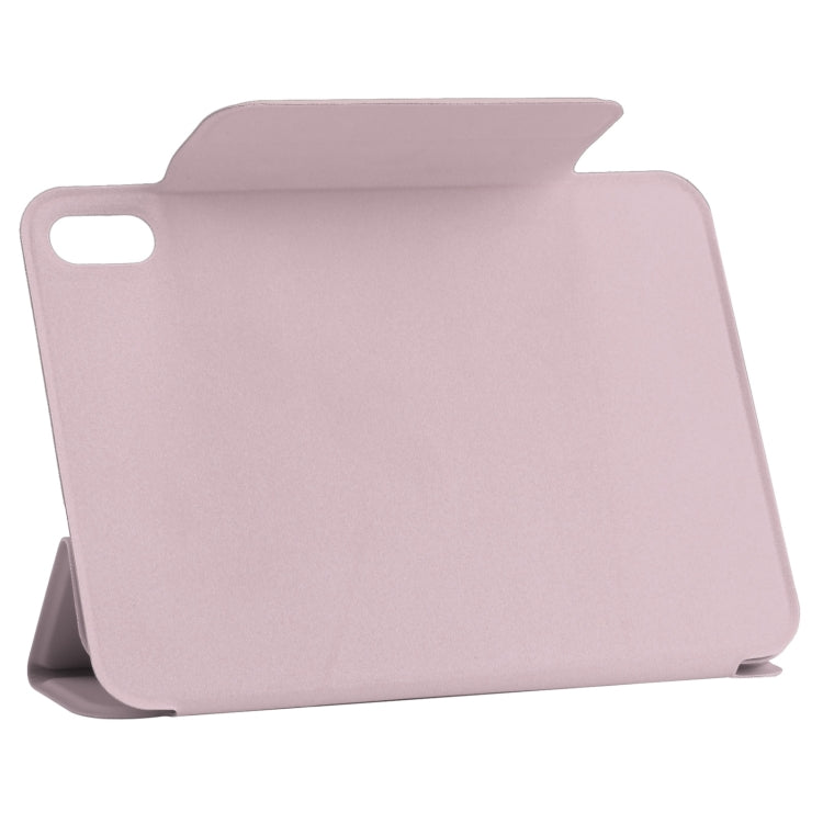 For iPad mini 2024 / mini 6 Horizontal Flip Ultra-thin Fixed Buckle Magnetic PU Tablet Case With Three-folding Holder & Sleep / Wake-up Function(Pink) - free shipping - PMC TechLife - Order now!