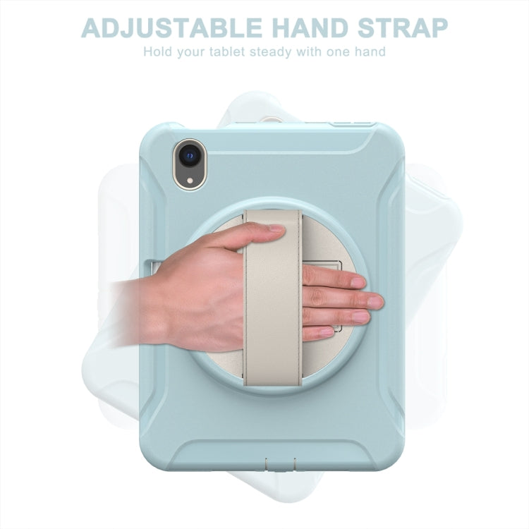 For iPad mini 6 360 Degree Rotation PC + TPU Protective Tablet Case with Holder & Hand-strap(Ice Blue) - iPad mini 6 Cases by PMC Jewellery | Online Shopping South Africa | PMC Jewellery | Buy Now Pay Later Mobicred