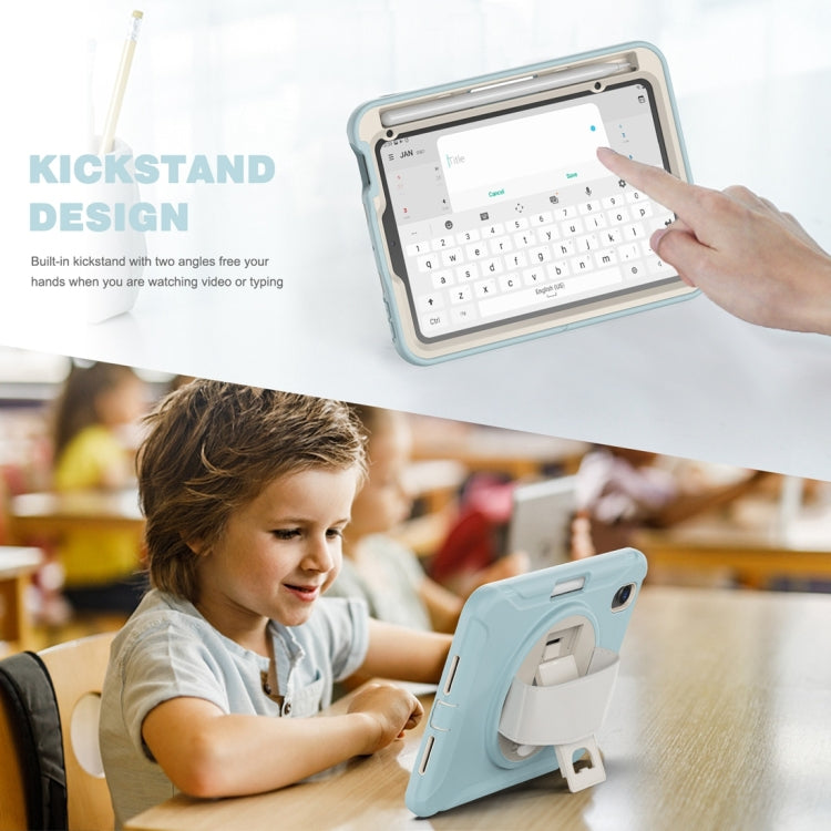 For iPad mini 6 360 Degree Rotation PC + TPU Protective Tablet Case with Holder & Hand-strap(Ice Blue) - iPad mini 6 Cases by PMC Jewellery | Online Shopping South Africa | PMC Jewellery | Buy Now Pay Later Mobicred