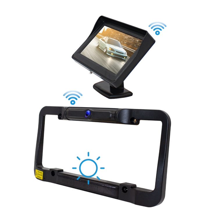 PZ620-W Car 4.3-inch Digital USA Frame Solar Wireless Reversing Image - Car Monitor by PMC TechLife | Online Shopping South Africa | PMC TechLife | Buy Now Pay Later Mobicred