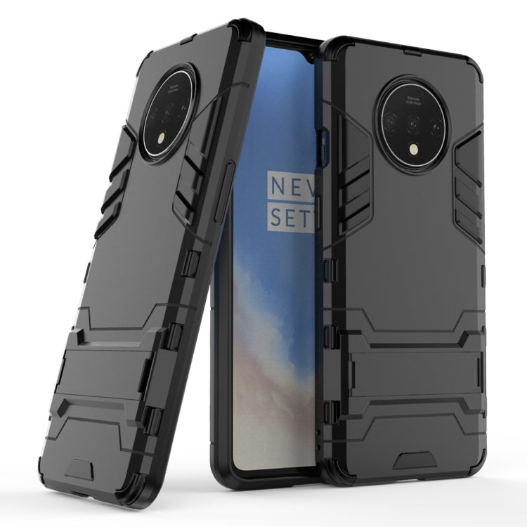 For OnePlus 7T Shockproof PC + TPU Protective Case with Holder(Black) - More Brand by PMC Jewellery | Online Shopping South Africa | PMC Jewellery | Buy Now Pay Later Mobicred