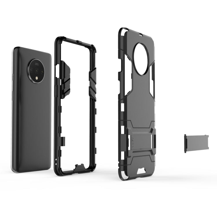 For OnePlus 7T Shockproof PC + TPU Protective Case with Holder(Black) - More Brand by PMC Jewellery | Online Shopping South Africa | PMC Jewellery | Buy Now Pay Later Mobicred