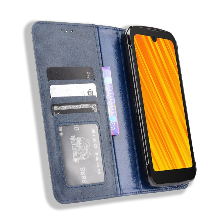 For Doogee S59 / S59 Pro Magnetic Buckle Retro Crazy Horse Texture Horizontal Flip Leather Case with Holder & Card Slots & Photo Frame(Blue) - More Brand by PMC TechLife | Online Shopping South Africa | PMC TechLife | Buy Now Pay Later Mobicred