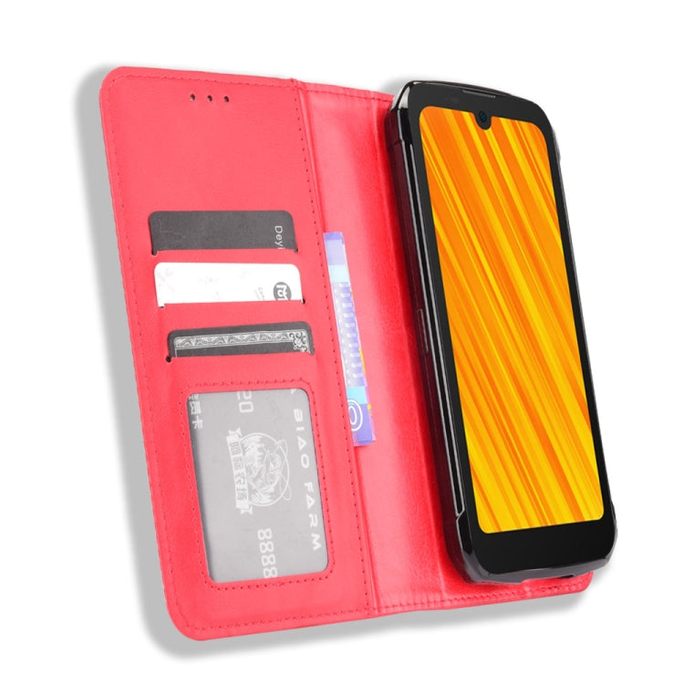 For Doogee S59 / S59 Pro Magnetic Buckle Retro Crazy Horse Texture Horizontal Flip Leather Case with Holder & Card Slots & Photo Frame(Red) - More Brand by PMC TechLife | Online Shopping South Africa | PMC TechLife | Buy Now Pay Later Mobicred