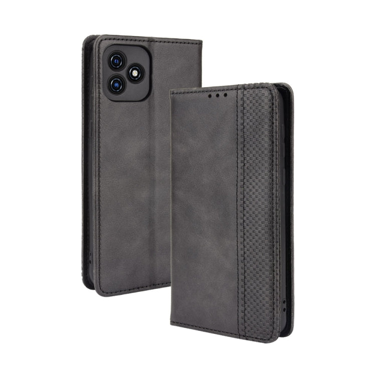 For Blackview Oscal C20 Magnetic Buckle Retro Crazy Horse Texture Horizontal Flip Leather Case with Holder & Card Slots & Photo Frame(Black) - More Brand by PMC TechLife | Online Shopping South Africa | PMC TechLife | Buy Now Pay Later Mobicred