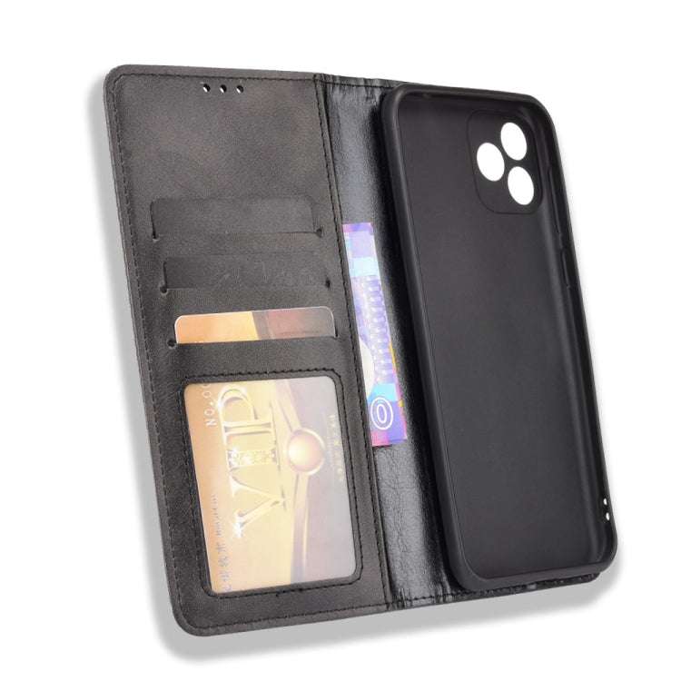 For Blackview Oscal C20 Magnetic Buckle Retro Crazy Horse Texture Horizontal Flip Leather Case with Holder & Card Slots & Photo Frame(Black) - More Brand by PMC TechLife | Online Shopping South Africa | PMC TechLife | Buy Now Pay Later Mobicred