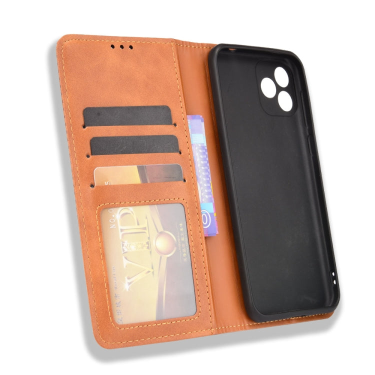 For Blackview Oscal C20 Magnetic Buckle Retro Crazy Horse Texture Horizontal Flip Leather Case with Holder & Card Slots & Photo Frame(Brown) - More Brand by PMC TechLife | Online Shopping South Africa | PMC TechLife | Buy Now Pay Later Mobicred