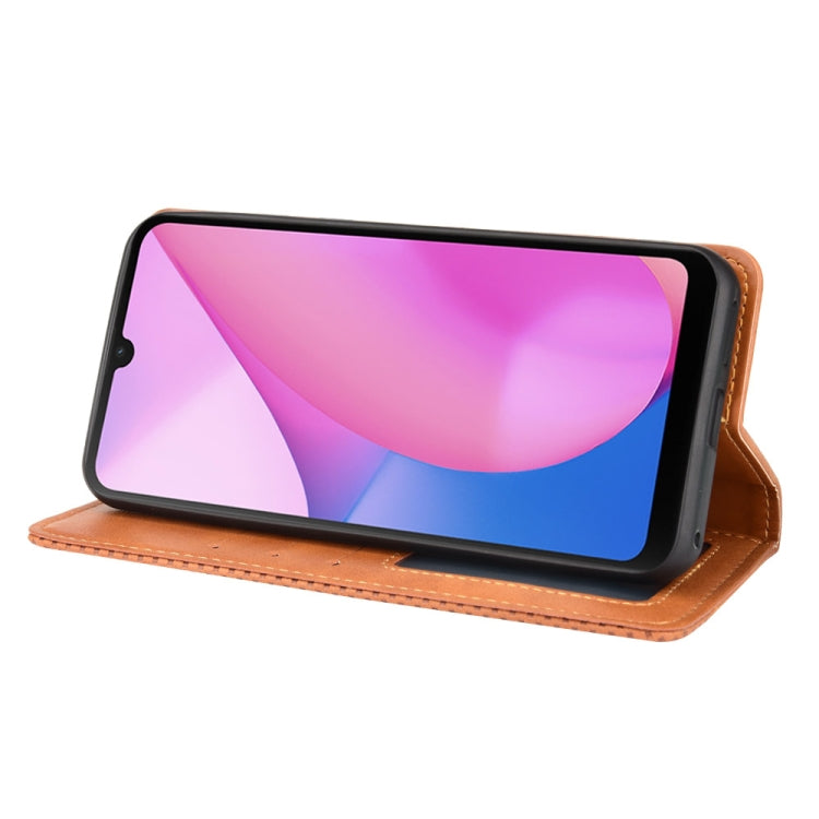 For Blackview Oscal C20 Magnetic Buckle Retro Crazy Horse Texture Horizontal Flip Leather Case with Holder & Card Slots & Photo Frame(Brown) - More Brand by PMC TechLife | Online Shopping South Africa | PMC TechLife | Buy Now Pay Later Mobicred