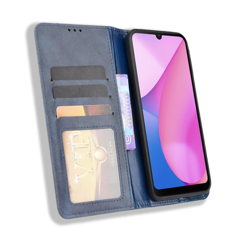 For Blackview Oscal C20 Magnetic Buckle Retro Crazy Horse Texture Horizontal Flip Leather Case with Holder & Card Slots & Photo Frame(Blue) - More Brand by PMC TechLife | Online Shopping South Africa | PMC TechLife | Buy Now Pay Later Mobicred