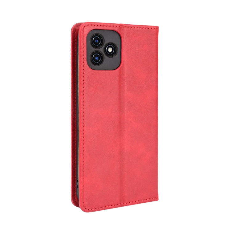 For Blackview Oscal C20 Magnetic Buckle Retro Crazy Horse Texture Horizontal Flip Leather Case with Holder & Card Slots & Photo Frame(Red) - More Brand by PMC TechLife | Online Shopping South Africa | PMC TechLife
