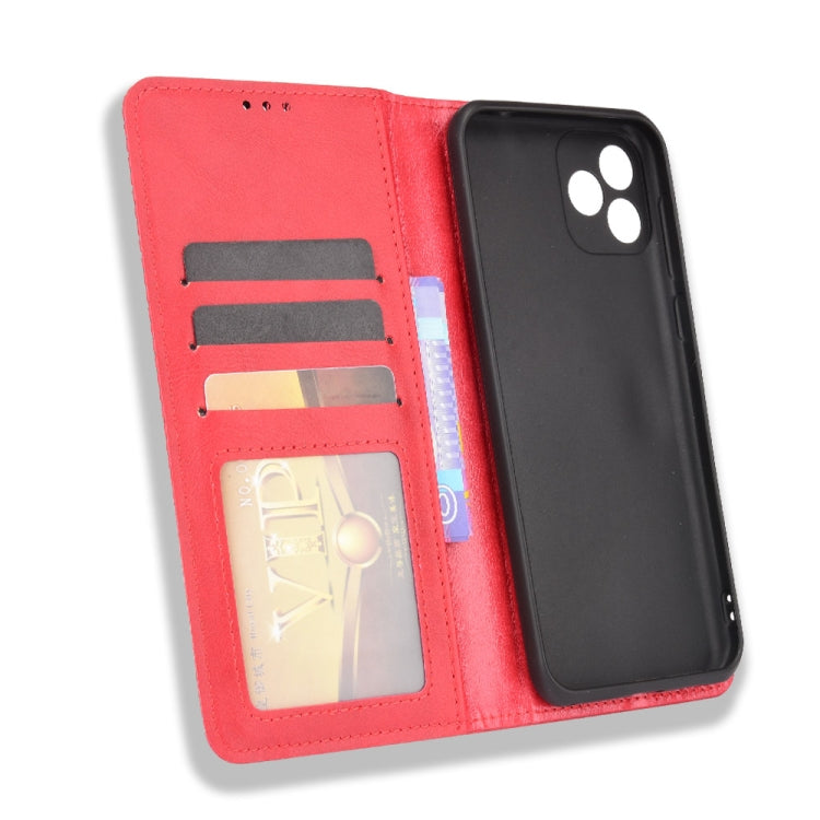 For Blackview Oscal C20 Magnetic Buckle Retro Crazy Horse Texture Horizontal Flip Leather Case with Holder & Card Slots & Photo Frame(Red) - More Brand by PMC TechLife | Online Shopping South Africa | PMC TechLife