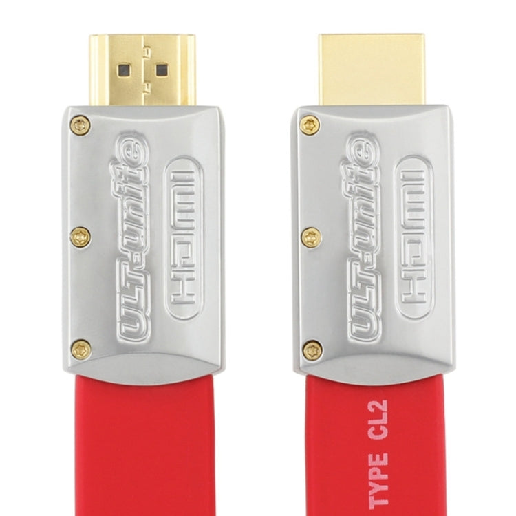 ULT-unite 4K Ultra HD Gold-plated HDMI to HDMI Flat Cable, Cable Length:16m(Red) - free shipping - PMC Jewellery - Order now!