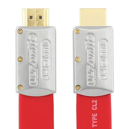 ULT-unite 4K Ultra HD Gold-plated HDMI to HDMI Flat Cable, Cable Length:18m(Red) - free shipping - PMC Jewellery - Order now!