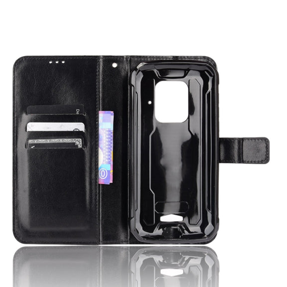 For Doogee S59 / S59 Pro Crazy Horse Texture Horizontal Flip Leather Case with Holder & Card Slots & Lanyard(Black)