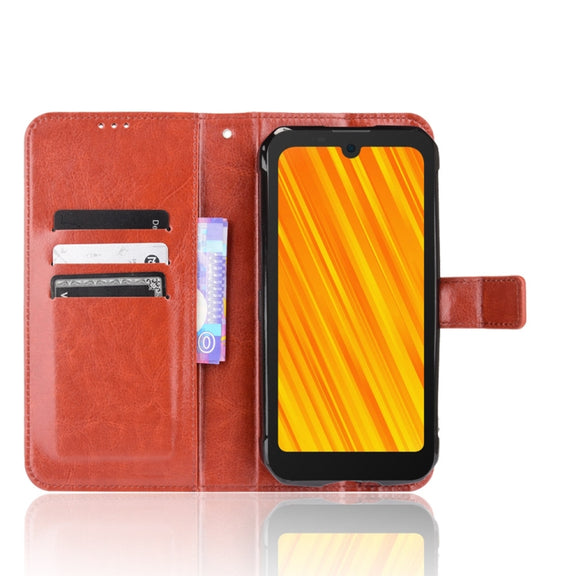 For Doogee S59 / S59 Pro Crazy Horse Texture Horizontal Flip Leather Case with Holder & Card Slots & Lanyard(Brown)