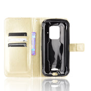 For Doogee S59 / S59 Pro Crazy Horse Texture Horizontal Flip Leather Case with Holder & Card Slots & Lanyard(Gold)