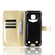 For Doogee S88 Plus / S88 Pro Crazy Horse Texture Horizontal Flip Leather Case with Holder & Card Slots & Lanyard(Gold)