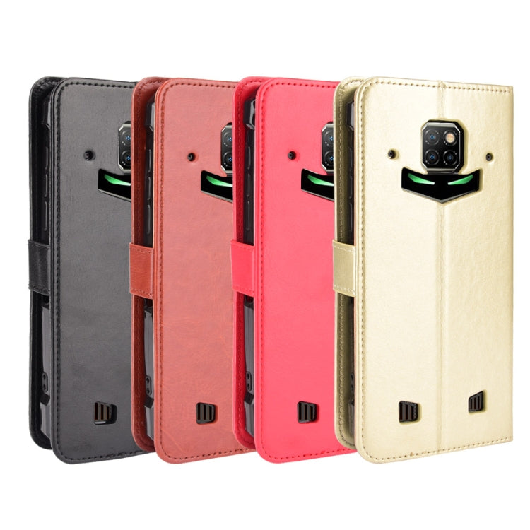For Doogee S88 Plus / S88 Pro Crazy Horse Texture Horizontal Flip Leather Case with Holder & Card Slots & Lanyard(Gold)