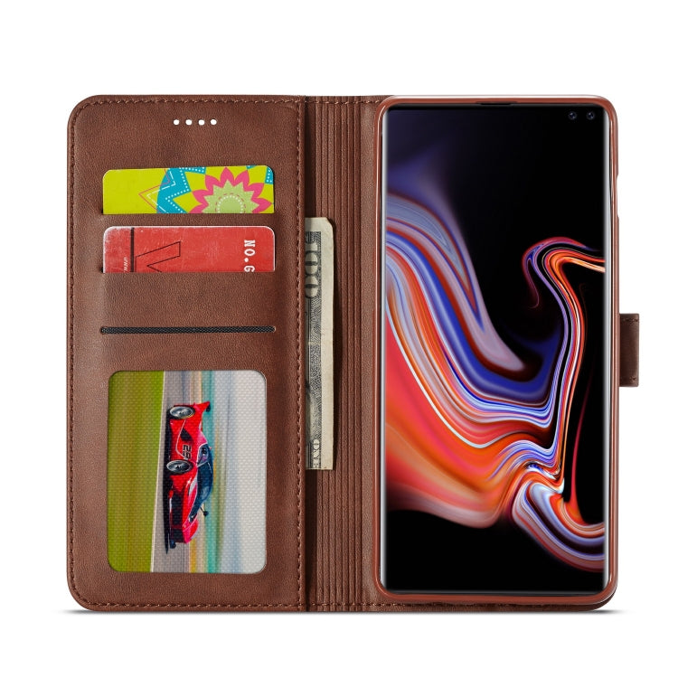 For Galaxy S10 Plus LC.IMEEKE Calf Texture Horizontal Flip Leather Case, with Holder & Card Slots & Wallet(Yellow) - Galaxy Phone Cases by LC.IMEEKE | Online Shopping South Africa | PMC Jewellery | Buy Now Pay Later Mobicred