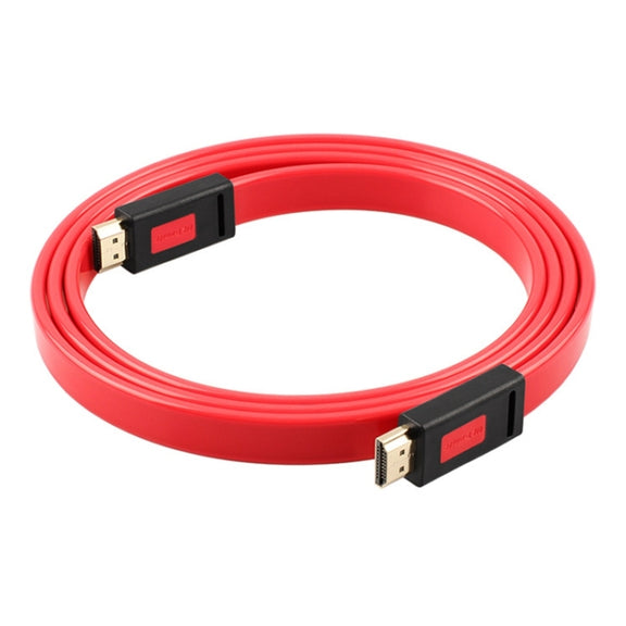 ULT-unite 4K Ultra HD Gold-plated HDMI to HDMI Flat Cable, Cable Length:1.5m(Transparent Red)