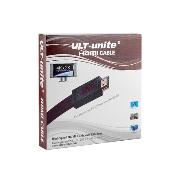 ULT-unite 4K Ultra HD Gold-plated HDMI to HDMI Flat Cable, Cable Length:1.5m(Transparent Red)