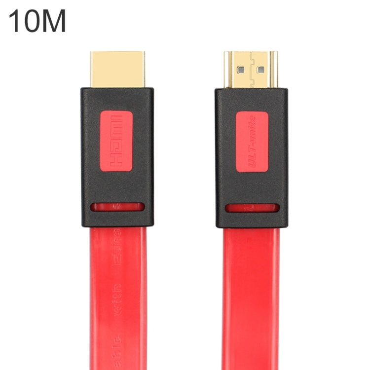 ULT-unite 4K Ultra HD Gold-plated HDMI to HDMI Flat Cable, Cable Length:10m(Transparent Red) - free shipping - PMC Jewellery - Order now!