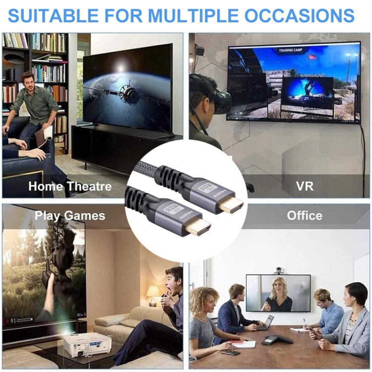 HDMI 2.0 Male to HDMI 2.0 Male 4K Ultra-HD Braided Adapter Cable, Cable Length:6m(Grey)