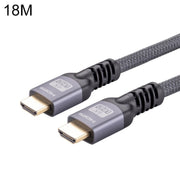 HDMI 2.0 Male to HDMI 2.0 Male 4K Ultra-HD Braided Adapter Cable, Cable Length:18m(Grey)