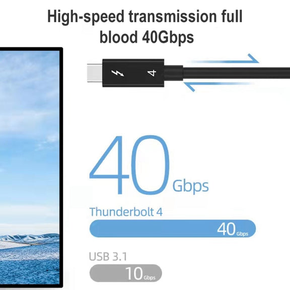 USB-C / Type-C Male to USB-C / Type-C Male Multi-function Transmission Cable for Thunderbolt 4, Cable Length:0.3m(Black)
