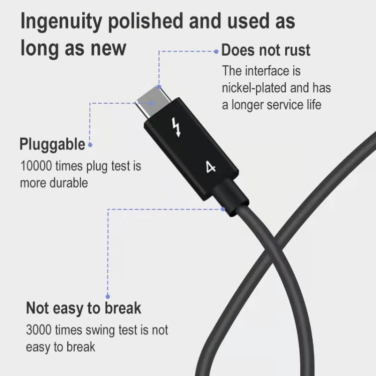 USB-C / Type-C Male to USB-C / Type-C Male Multi-function Transmission Cable for Thunderbolt 4, Cable Length:0.3m(Black)