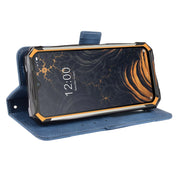 For Doogee S88 Plus / S88 Pro Skin Feel Calf Pattern Horizontal Flip Leather Case with Holder & Card Slots & Photo Frame(Blue)