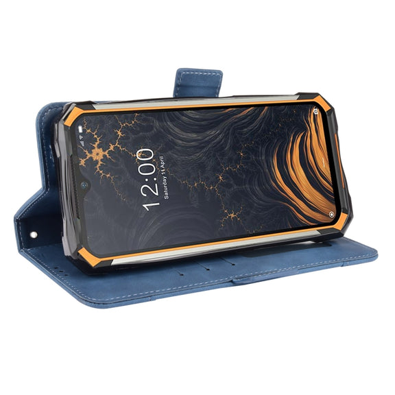 For Doogee S88 Plus / S88 Pro Skin Feel Calf Pattern Horizontal Flip Leather Case with Holder & Card Slots & Photo Frame(Blue)