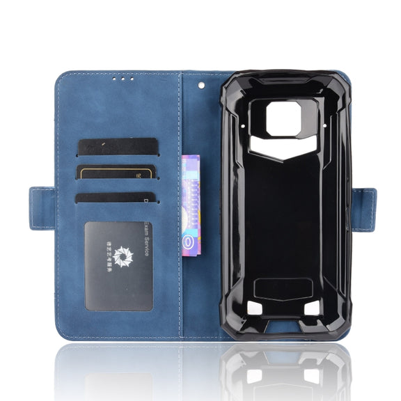 For Doogee S88 Plus / S88 Pro Skin Feel Calf Pattern Horizontal Flip Leather Case with Holder & Card Slots & Photo Frame(Blue)